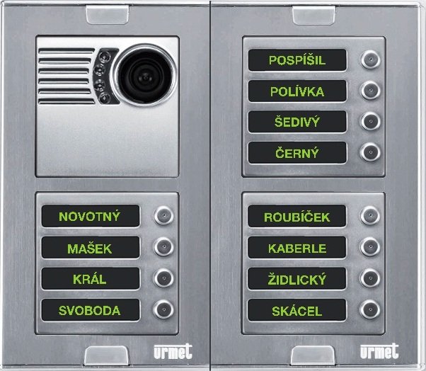 Panel Sinthesi s tlačítkovou volbou a kamerovým hovorovým modulem Panel Sinthesi s tlačítkovou volbou a kamerovým hovorovým modulem